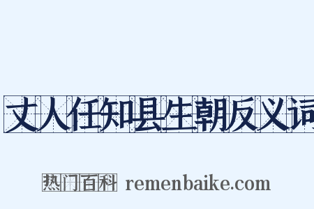 丈人任知县生朝反义词是什么意思的图片